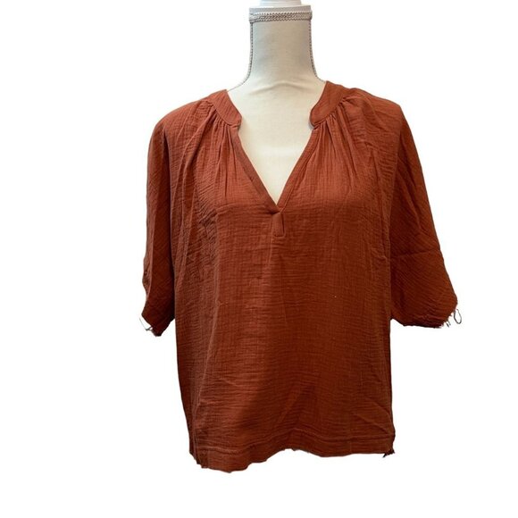 YFB Young Fabulous and Broke Rust Boho Loose Fit Top Size XS NWT - Picture 2 of 9